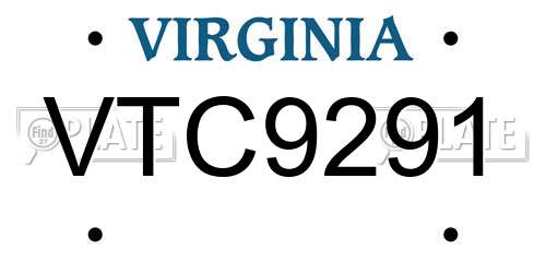 VTC9291 Virginia License Plate