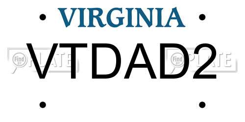 VTDAD2 Virginia License Plate