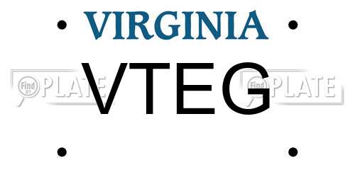 VTEG Virginia License Plate