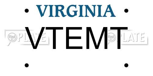 VTEMT Virginia License Plate