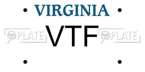 VTF Virginia License Plate