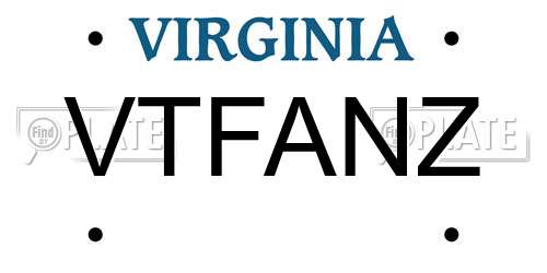 VTFANZ Virginia License Plate