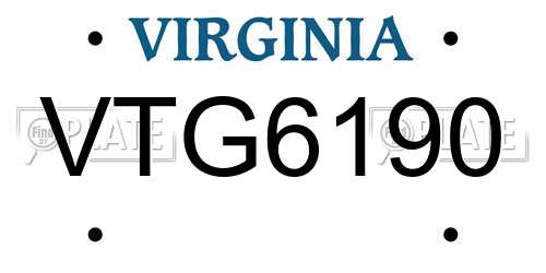 VTG6190 Virginia License Plate