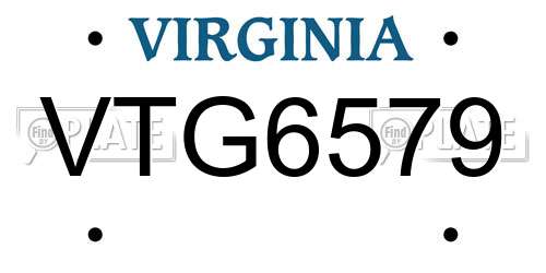 VTG6579 Virginia License Plate