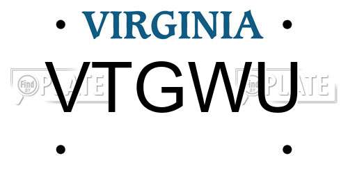 VTGWU Virginia License Plate