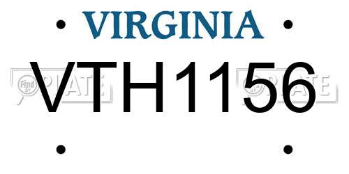 VTH1156 Virginia License Plate