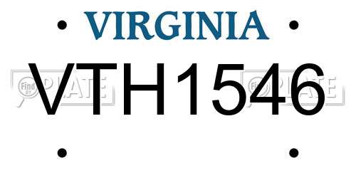 VTH1546 Virginia License Plate