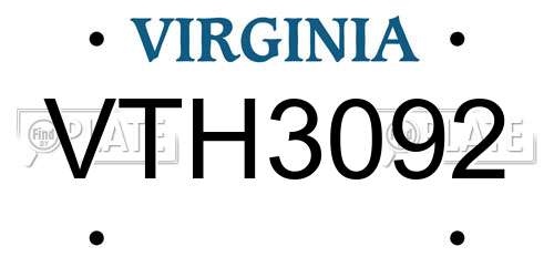 VTH3092 Virginia License Plate