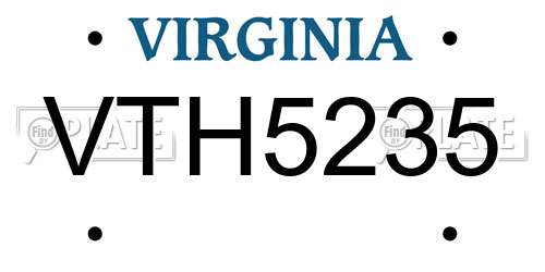 VTH5235 Virginia License Plate
