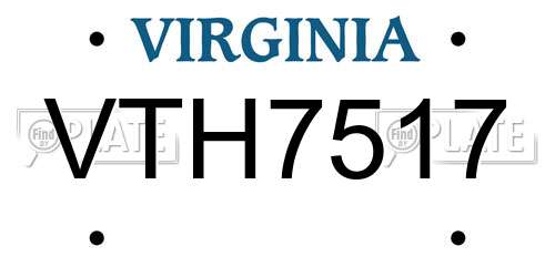 VTH7517 Virginia License Plate
