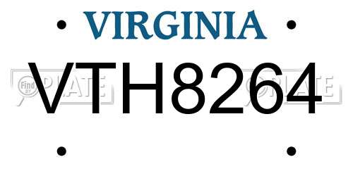 VTH8264 Virginia License Plate