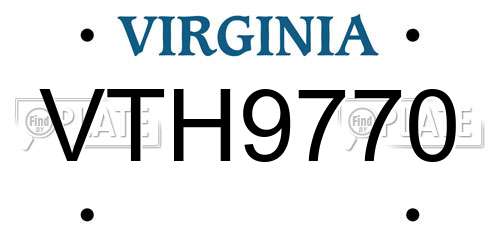 VTH9770 Virginia License Plate