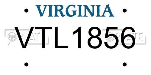 VTL1856 Virginia License Plate