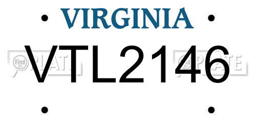 VTL2146 Virginia License Plate