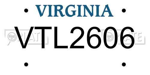 VTL2606 Virginia License Plate