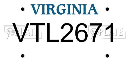 VTL2671 Virginia License Plate