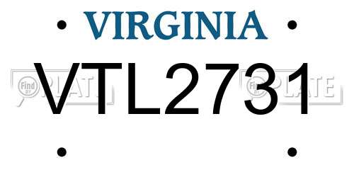 VTL2731 Virginia License Plate