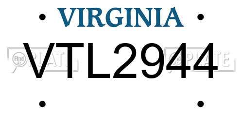 VTL2944 Virginia License Plate