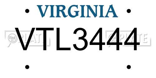 VTL3444 Virginia License Plate