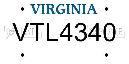 VTL4340 Virginia License Plate