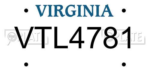VTL4781 Virginia License Plate