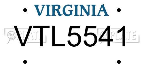 VTL5541 Virginia License Plate