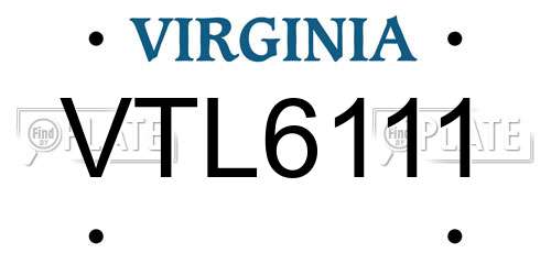 VTL6111 Virginia License Plate