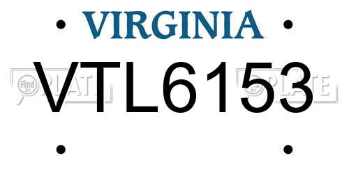 VTL6153 Virginia License Plate