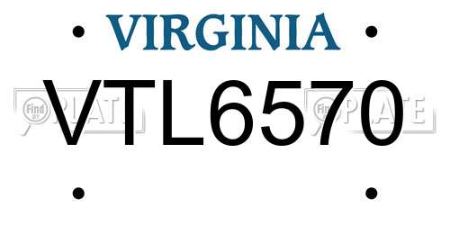 VTL6570 Virginia License Plate
