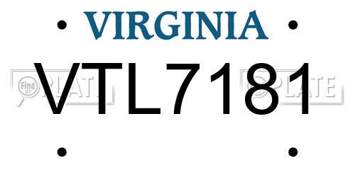 VTL7181 Virginia License Plate