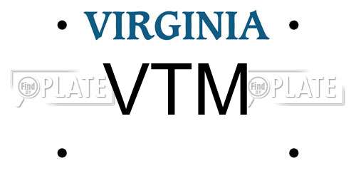 VTM Virginia License Plate