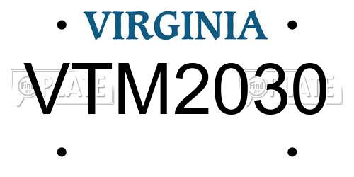 VTM2030 Virginia License Plate