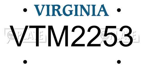 VTM2253 Virginia License Plate