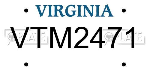 VTM2471 Virginia License Plate