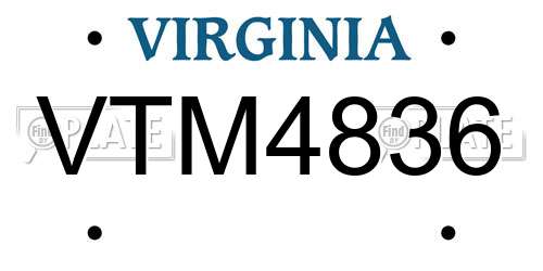 VTM4836 Virginia License Plate