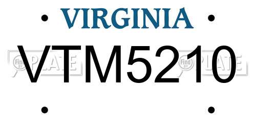 VTM5210 Virginia License Plate