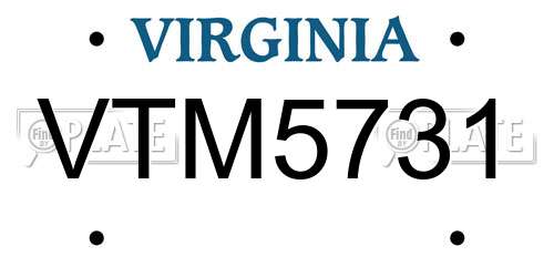 VTM5731 Virginia License Plate