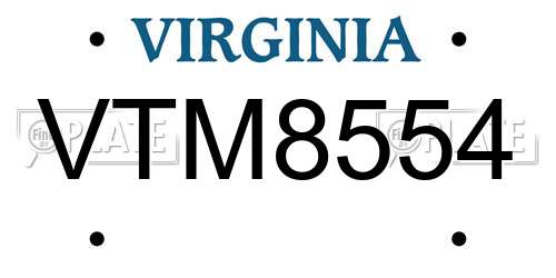 VTM8554 Virginia License Plate