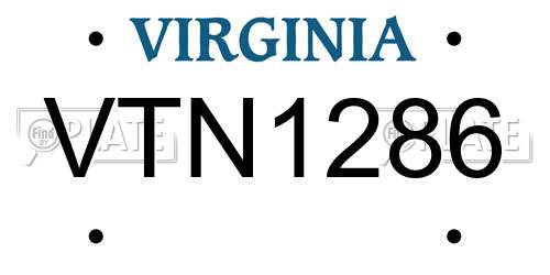 VTN1286 Virginia License Plate