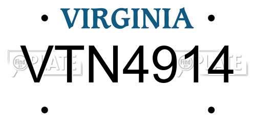 VTN4914 Virginia License Plate
