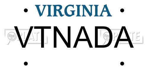 VTNADA Virginia License Plate