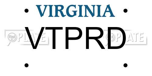 VTPRD Virginia License Plate
