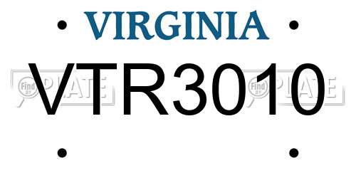 VTR3010 Virginia License Plate