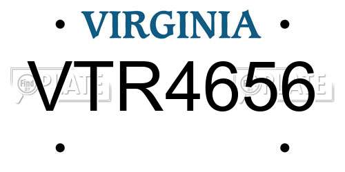 VTR4656 Virginia License Plate