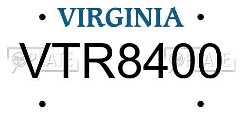 VTR8400 Virginia License Plate