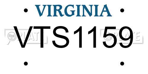 VTS1159 Virginia License Plate