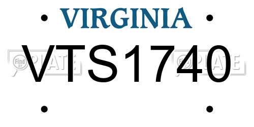 VTS1740 Virginia License Plate