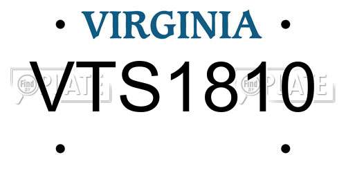 VTS1810 Virginia License Plate