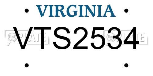 VTS2534 Virginia License Plate