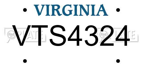 VTS4324 Virginia License Plate
